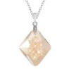 Golden Shadow Growing Crystal 26mm Rhombus Pendant Necklace Embellished with Premium Grade Austrian Crystals