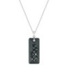 Silver Night Growing Crystal 36mm Rectangle Pendant Necklace Embellished with Premium Grade Austrian Crystals