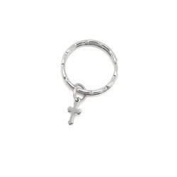 Nickel Plated Dainty Steel Cross Light Weight Keychain