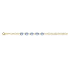 Crystal Blue Shade Globe Gold Plated Bracelet Embellished with Austrian Crystals