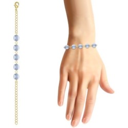 Crystal Blue Shade Globe Gold Plated Bracelet Embellished with Austrian Crystals