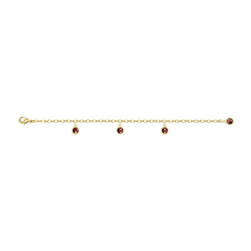 Ruby Red Gold Plated Bracelet Embellished with Austrian Crystals