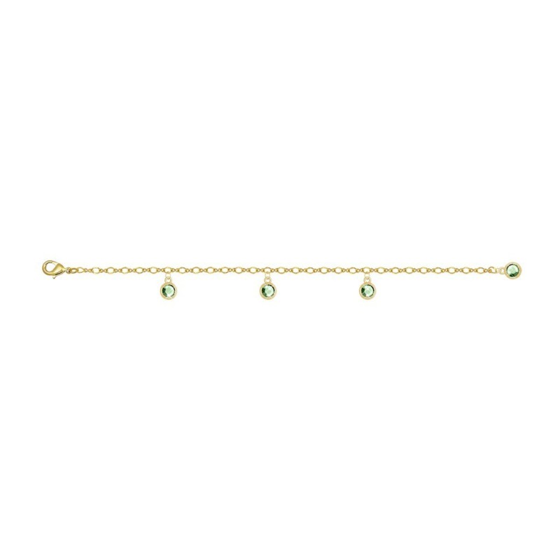 Peridot Gold Plated Bracelet Embellished with Austrian Crystals