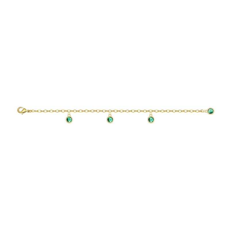 Emerald Gold Plated Bracelet Embellished with Austrian Crystals