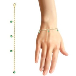 Emerald Gold Plated Bracelet Embellished with Austrian Crystals