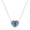 BeCharmed Heart Denim Blue Bead Steel Choker Embellished with Premium Grade Austrian Crystals