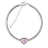 BeCharmed Heart Rosaline Bead Bracelet Embellished with Premium Grade Austrian Crystal