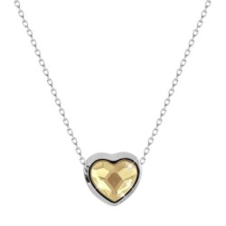 BeCharmed Golden Shadow Heart Bead Steel Choker Embellished with Premium Grade Austrian Crystal