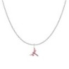 Rose Dragonfly Pave Stainless Steel Pendant Necklace Embellished with Premium Grade Austrian Crystal