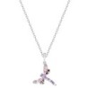 Light Rose Dragonfly Pave Stainless Steel Steel Pendant Necklace Embellished with Premium Grade Austrian Crystal