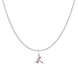 Light Rose Dragonfly Pave Stainless Steel Steel Pendant Necklace Embellished with Premium Grade Austrian Crystal