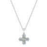 Moon Light Pave Greek Cross Pendant Necklace Embellished with Premium Grade Austrian Crystals