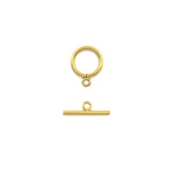 Gold Plated Premium Stainless Steel Hypoallergenic 316 Toggle Clasp Ring (Made In Japan)