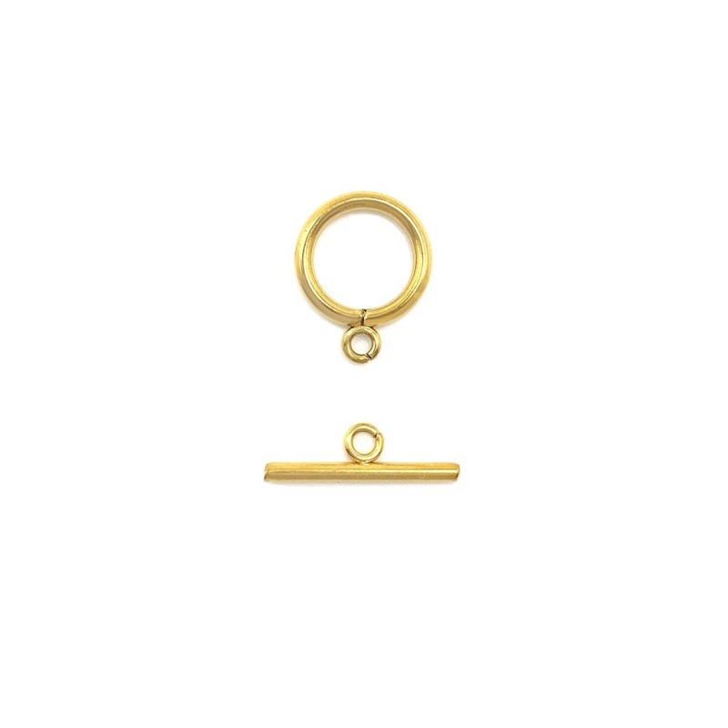 Gold Plated Premium Stainless Steel Hypoallergenic 316 Toggle Clasp Ring (Made In Japan)