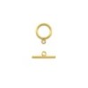 Gold Plated Premium Stainless Steel Hypoallergenic 316 Toggle Clasp Ring (Made In Japan)