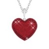 Siam Pave Heart Pendant Necklace Embellished with Premium Grade Austrian Crystals