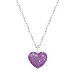 Amethyst Pave Heart Pendant...