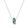 Iridescent Green Fortune Bead Necklace Embellished with Austrian Crystals