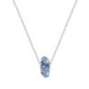 Denim Blue Fortune Bead Necklace Embellished with Austrian Crystals