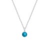 Premium Natural Blue Amazonite Bead Dainty Pendant 925 Silver Plated Necklace