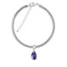 Majestic Blue Pear Shaped Charm Bracelet Embellished with Austrian Crystal