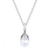 Crystal Aurora Borealis Pear Shaped Pendant Necklace Embellished with Premium Grade Austrian Crystal