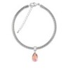 Astral Pink Pear Shaped Charm Bracelet Embellished with Austrian Crystal