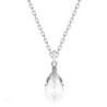 Crystal Clear Pear Shaped Pendant Necklace Embellished with Premium Grade Austrian Crystal