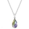 Paradise Shine Pear Shaped Pendant Necklace Embellished with Premium Grade Austrian Crystal