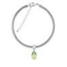 Peridot Pear Shaped Charm Bracelet Embellished with Austrian Crystal