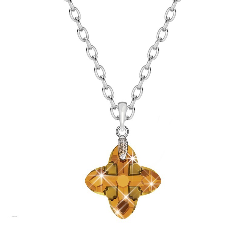 Cross Tribe Pendant Necklace Embellished with Austrian Crystals