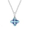 Aquamarine Metallic Blue Z Cross Tribe Pendant Necklace Embellished with Austrian Crystals