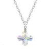 Crystal AB Greek Cross Pendant Necklace Embellished with Austrian Crystal