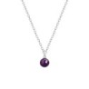 Premium Natural Dark Amethyst Bead Dainty Pendant 925 Silver Plated Necklace