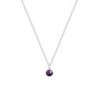 Premium Natural Dark Amethyst Bead Dainty Pendant 925 Silver Plated Necklace