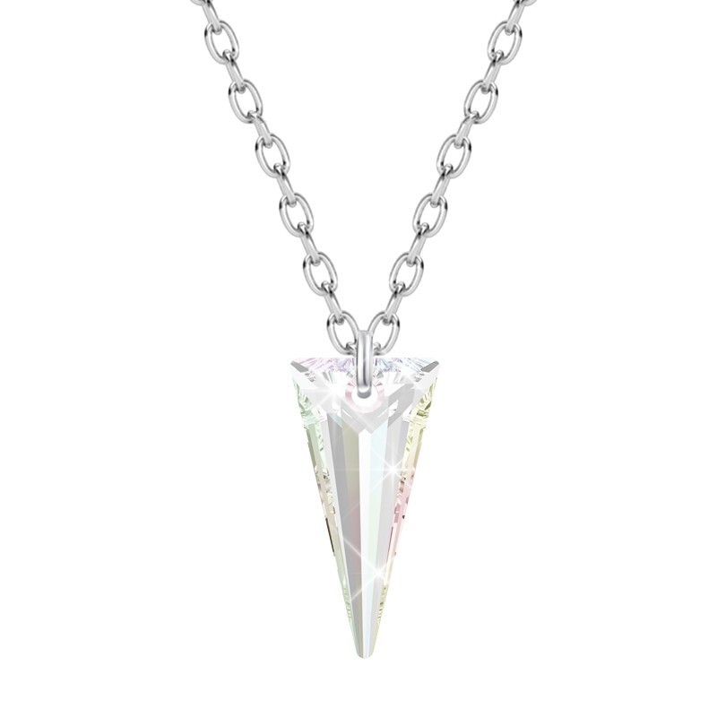 Crystal Aurora Borealis Spike Pendant Premium Steel Choker Embellished with Premium Grade Austrian Crystal