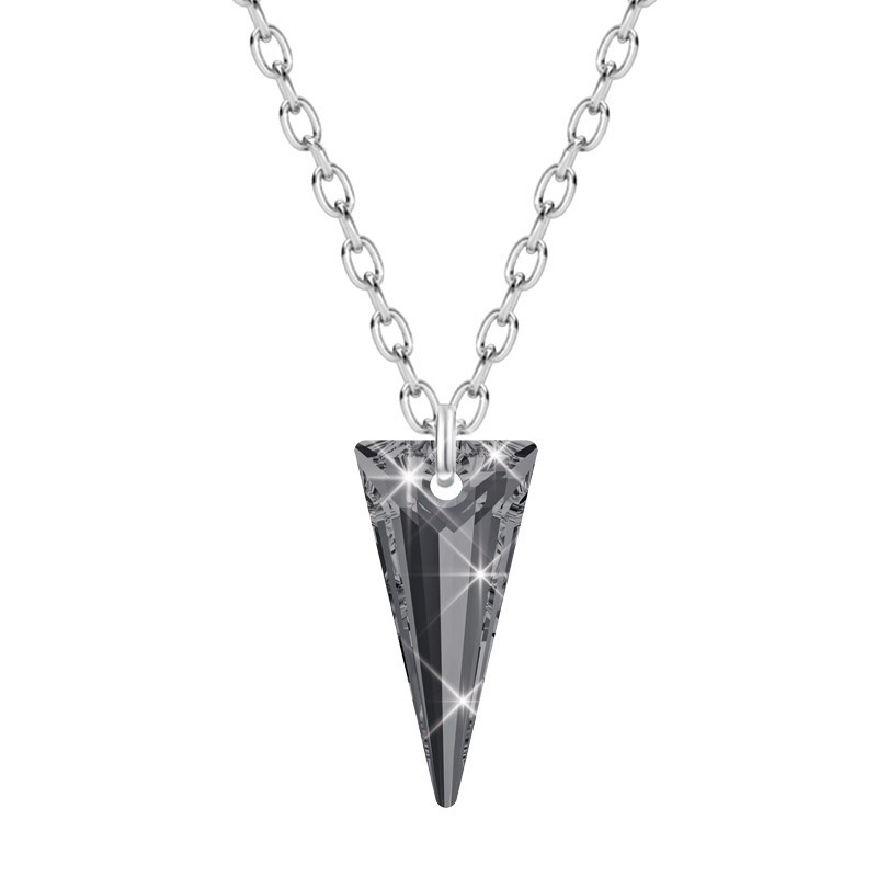 Silver Night Spike Pendant Premium Steel Choker Embellished with Premium Grade Austrian Crystal