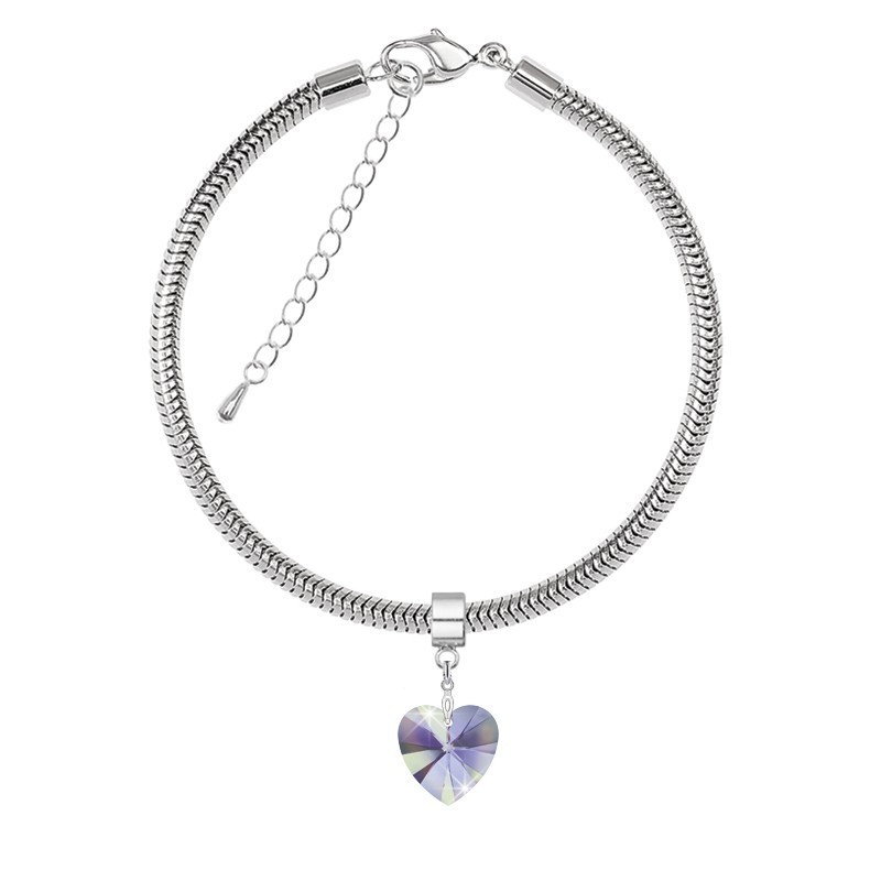 Vitrail Light XILION Heart 14MM Charm Bracelet Embellished with Austrian Crystal