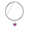 XILION Heart 14MM Charm Bracelet Embellished with Austrian Crystals