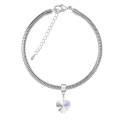 Crystal AB XILION Heart 14MM Charm Bracelet Embellished with Austrian Crystal