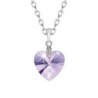 XILION Violet Heart 14mm Pendant Necklace Embellished with Austrian Crystals