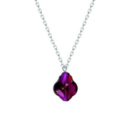 Ruby Crystal Baroque Bead Pendant Necklace Embellished with Premium Grade Austrian Crystal