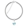 Aquamarine XILION Heart 14MM Charm Bracelet Embellished with Austrian Crystal