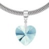 Aquamarine XILION Heart 14MM Charm Bracelet Embellished with Austrian Crystal