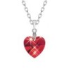 XILION Siam Red Heart 14mm Pendant Necklace Embellished with Austrian Crystals