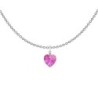 XILION Rose Aurora Borealis Heart 14mm Pendant Necklace Embellished with Premium Grade Austrian Crystal