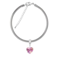 XILION Heart 14MM Charm Bracelet Embellished with Austrian Crystals