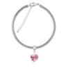 Rose AB XILION Heart 14MM Charm Bracelet Embellished with Austrian Crystal