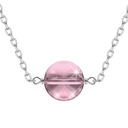 8mm Antique Pink Crystal Globe Steel Choker Embellished with Premium Grade Austrian Crystal