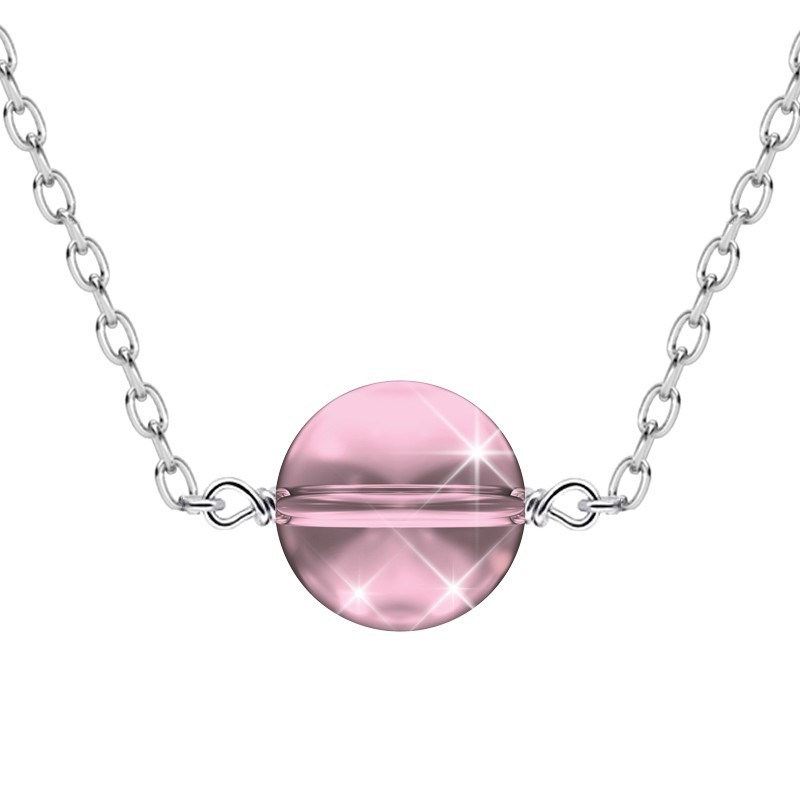 8mm Antique Pink Crystal Globe Steel Choker Embellished with Premium Grade Austrian Crystal